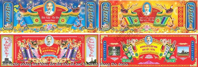 file vector phong san khau doi doi nho on bac ho tranh phong tho